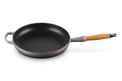 Cast Iron Frying Pan with Wooden Handle