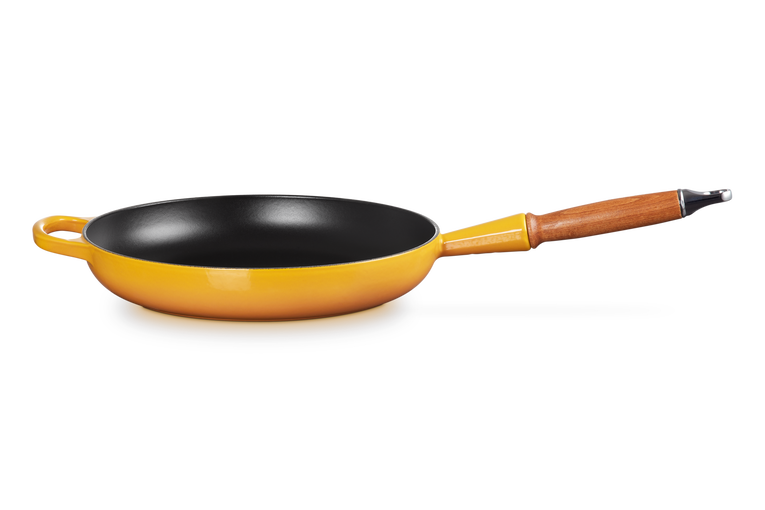 Cast Iron Frying Pan with Wooden Handle