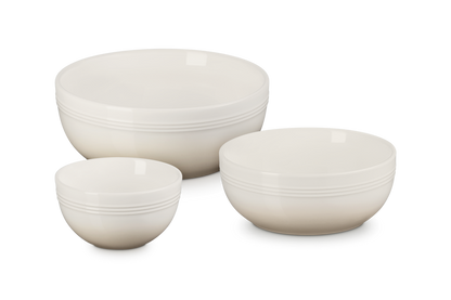 Stoneware Coupe Set of 3 Serving Bowls