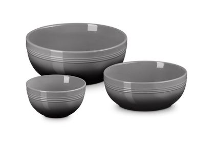 Stoneware Coupe Set of 3 Serving Bowls