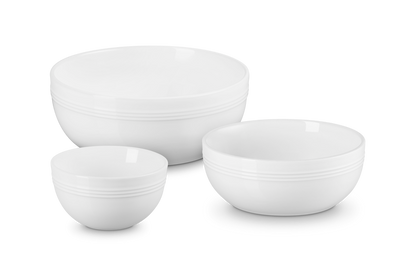 Stoneware Coupe Set of 3 Serving Bowls