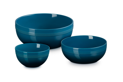 Stoneware Coupe Set of 3 Serving Bowls